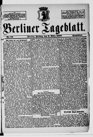 Berliner Tageblatt und Handels-Zeitung vom 02.03.1877