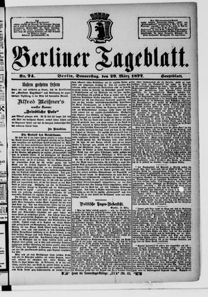 Berliner Tageblatt und Handels-Zeitung vom 29.03.1877
