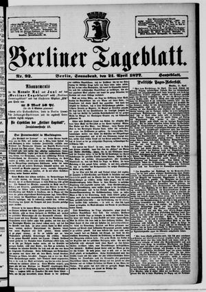 Berliner Tageblatt und Handels-Zeitung vom 21.04.1877