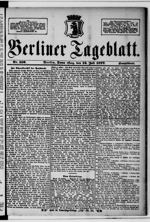 Berliner Tageblatt und Handels-Zeitung on Jul 12, 1877