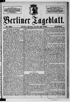 Berliner Tageblatt und Handels-Zeitung vom 13.07.1877