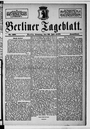 Berliner Tageblatt und Handels-Zeitung vom 22.07.1877