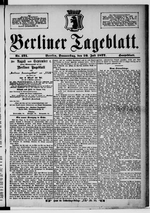 Berliner Tageblatt und Handels-Zeitung vom 26.07.1877