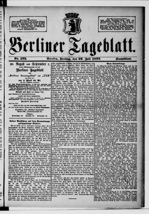 Berliner Tageblatt und Handels-Zeitung on Jul 27, 1877
