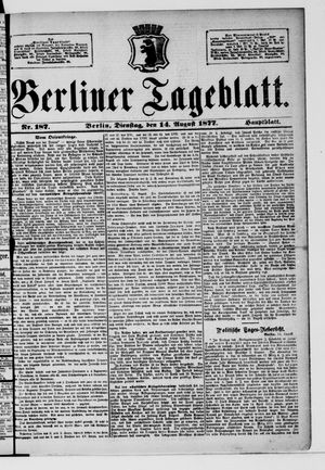 Berliner Tageblatt und Handels-Zeitung vom 14.08.1877