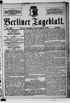 Berliner Tageblatt und Handels-Zeitung vom 28.08.1877