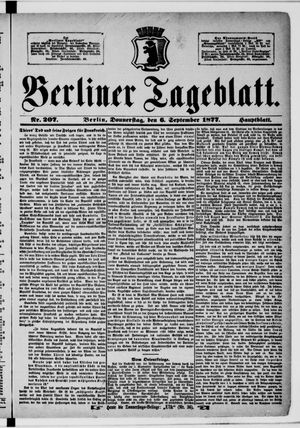 Berliner Tageblatt und Handels-Zeitung vom 06.09.1877