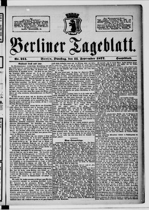 Berliner Tageblatt und Handels-Zeitung vom 11.09.1877