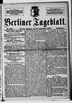 Berliner Tageblatt und Handels-Zeitung vom 16.09.1877