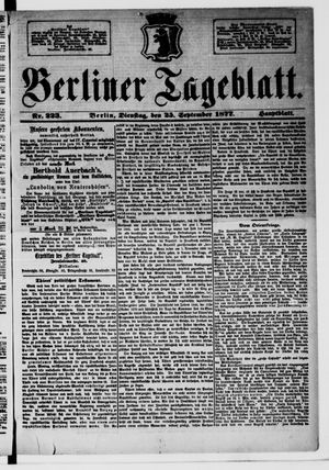 Berliner Tageblatt und Handels-Zeitung on Sep 25, 1877