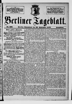 Berliner Tageblatt und Handels-Zeitung vom 29.09.1877