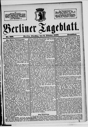 Berliner Tageblatt und Handels-Zeitung on Oct 2, 1877