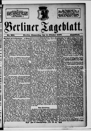 Berliner Tageblatt und Handels-Zeitung on Oct 4, 1877