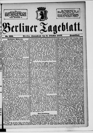 Berliner Tageblatt und Handels-Zeitung vom 06.10.1877