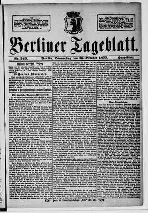 Berliner Tageblatt und Handels-Zeitung vom 18.10.1877