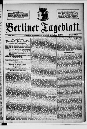 Berliner Tageblatt und Handels-Zeitung vom 27.10.1877