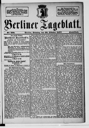 Berliner Tageblatt und Handels-Zeitung vom 28.10.1877
