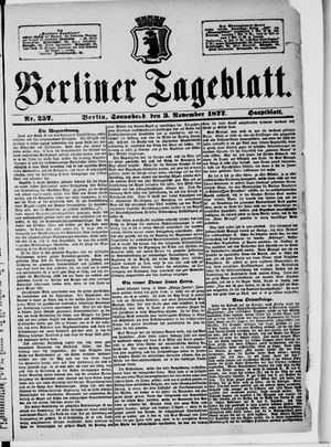 Berliner Tageblatt und Handels-Zeitung vom 03.11.1877