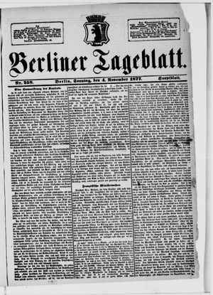 Berliner Tageblatt und Handels-Zeitung vom 04.11.1877