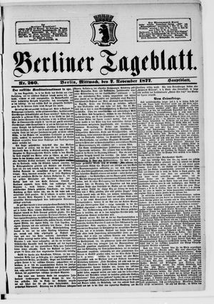 Berliner Tageblatt und Handels-Zeitung vom 07.11.1877