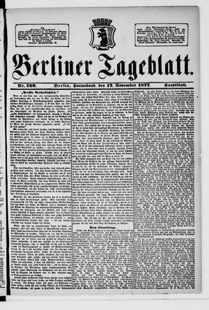 Berliner Tageblatt und Handels-Zeitung vom 17.11.1877