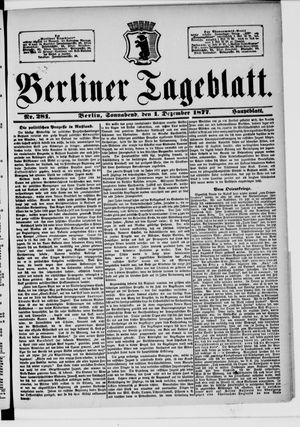 Berliner Tageblatt und Handels-Zeitung on Dec 1, 1877