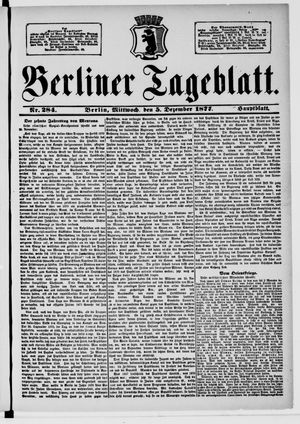 Berliner Tageblatt und Handels-Zeitung vom 05.12.1877