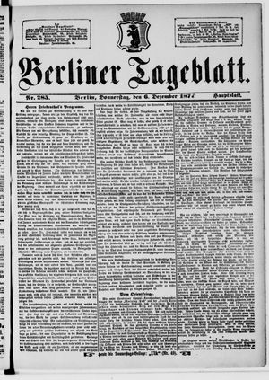 Berliner Tageblatt und Handels-Zeitung vom 06.12.1877