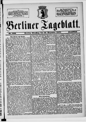 Berliner Tageblatt und Handels-Zeitung vom 11.12.1877
