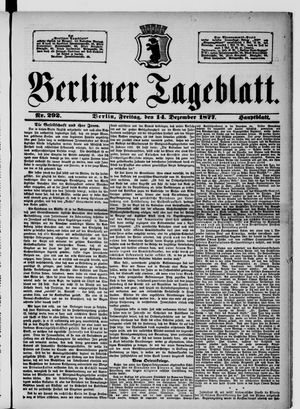 Berliner Tageblatt und Handels-Zeitung vom 14.12.1877