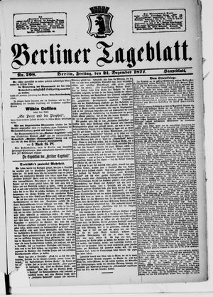 Berliner Tageblatt und Handels-Zeitung vom 21.12.1877