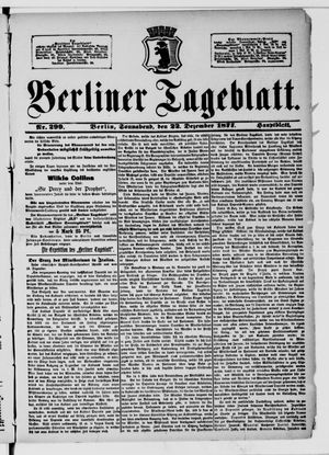 Berliner Tageblatt und Handels-Zeitung vom 22.12.1877