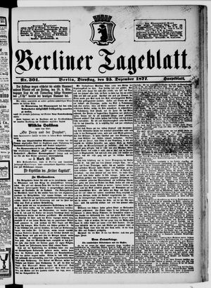 Berliner Tageblatt und Handels-Zeitung vom 25.12.1877