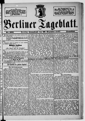 Berliner Tageblatt und Handels-Zeitung vom 29.12.1877