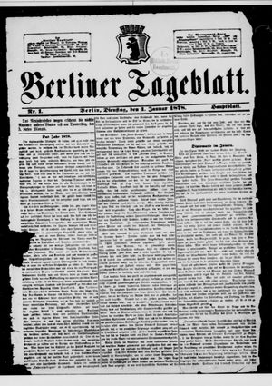 Berliner Tageblatt und Handels-Zeitung on Jan 1, 1878