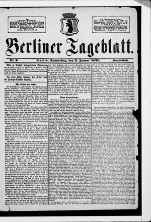 Berliner Tageblatt und Handels-Zeitung on Jan 3, 1878