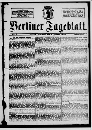 Berliner Tageblatt und Handels-Zeitung vom 09.01.1878