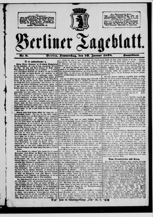 Berliner Tageblatt und Handels-Zeitung on Jan 10, 1878