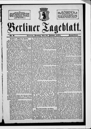Berliner Tageblatt und Handels-Zeitung vom 11.01.1878