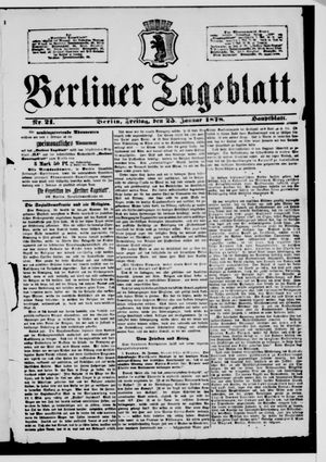 Berliner Tageblatt und Handels-Zeitung on Jan 25, 1878