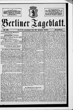 Berliner Tageblatt und Handels-Zeitung vom 27.01.1878