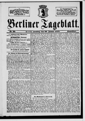 Berliner Tageblatt und Handels-Zeitung vom 27.01.1878