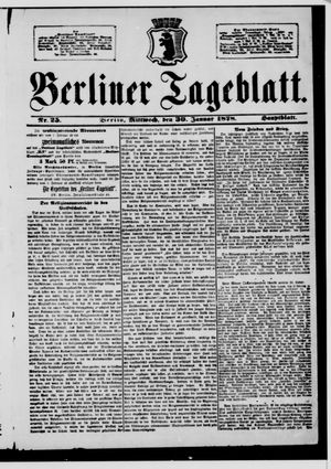 Berliner Tageblatt und Handels-Zeitung vom 30.01.1878
