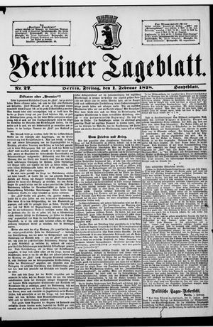 Berliner Tageblatt und Handels-Zeitung vom 01.02.1878