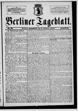 Berliner Tageblatt und Handels-Zeitung vom 02.02.1878