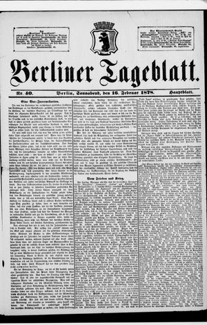 Berliner Tageblatt und Handels-Zeitung vom 16.02.1878