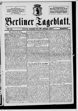 Berliner Tageblatt und Handels-Zeitung vom 17.02.1878