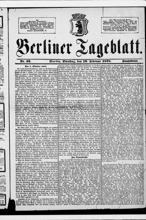 Berliner Tageblatt und Handels-Zeitung vom 19.02.1878