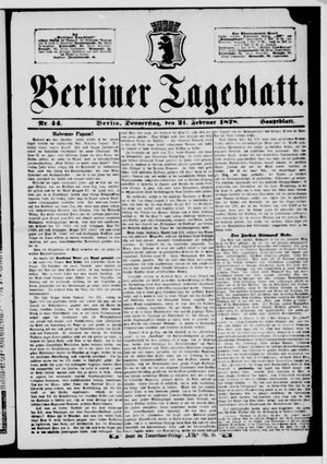 Berliner Tageblatt und Handels-Zeitung vom 21.02.1878