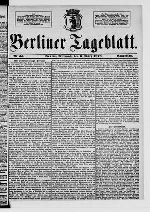 Berliner Tageblatt und Handels-Zeitung on Mar 6, 1878